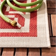 Pemberly Row Polypropylene Red Indoor Outdoor Rug - Runner 2'3