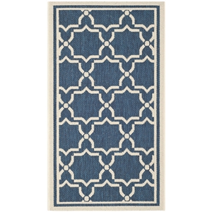 Pemberly Row Polypropylene Navy Indoor Outdoor Rug - 2' x 3'7&quot