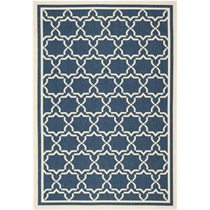 Pemberly Row Polypropylene Navy Indoor Outdoor Rug - 5'3&quot x 7'7&quot
