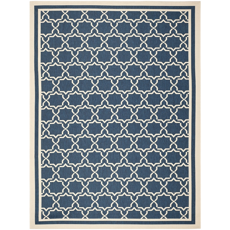 Pemberly Row Polypropylene Navy Indoor Outdoor Rug - 8' x 11'