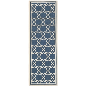 Pemberly Row Polypropylene Navy Indoor Outdoor Rug - Runner 2'3&quot x 6'7&quot