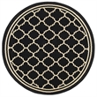 Pemberly Row Polypropylene Black Indoor Outdoor Rug - Round 7'10