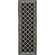 Pemberly Row Polypropylene Black Indoor Outdoor Rug - Runner 2'3