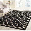 Pemberly Row Polypropylene Black Indoor Outdoor Rug - Square 4'