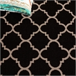 Pemberly Row Polypropylene Black Indoor Outdoor Rug - Square 4'