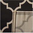 Pemberly Row Polypropylene Black Indoor Outdoor Rug - Square 5'3