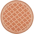 Pemberly Row Polypropylene Terracotta Indoor Outdoor Rug - Round 4'