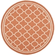 Pemberly Row Polypropylene Terracotta Indoor Outdoor Rug - Round 7'10
