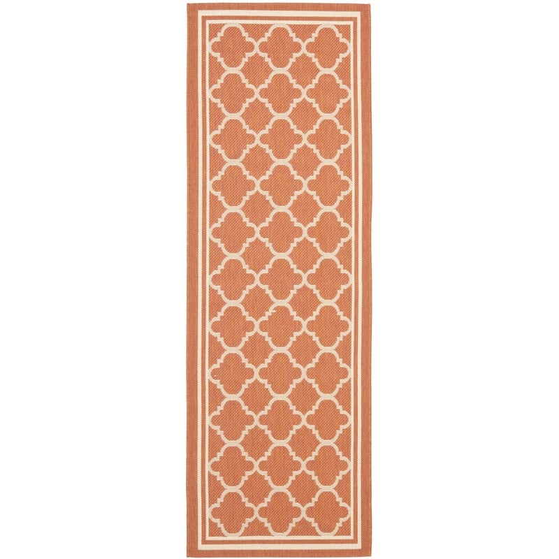 Pemberly Row Polypropylene Terracotta Indoor Outdoor Rug - Runner 2'3