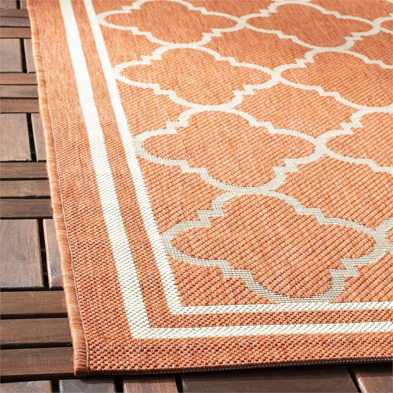Pemberly Row Polypropylene Terracotta Indoor Outdoor Rug - Runner 2'3