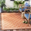 Pemberly Row Polypropylene Terracotta Indoor Outdoor Rug - Square 5'3