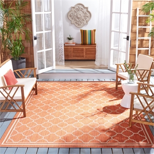 Pemberly Row Polypropylene Terracotta Indoor Outdoor Rug - Square 7'10&quot