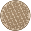 Pemberly Row Polypropylene Brown Indoor Outdoor Rug - Round 4'