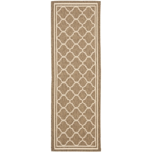 Pemberly Row Polypropylene Brown Indoor Outdoor Rug - Runner 2'3&quot x 16'