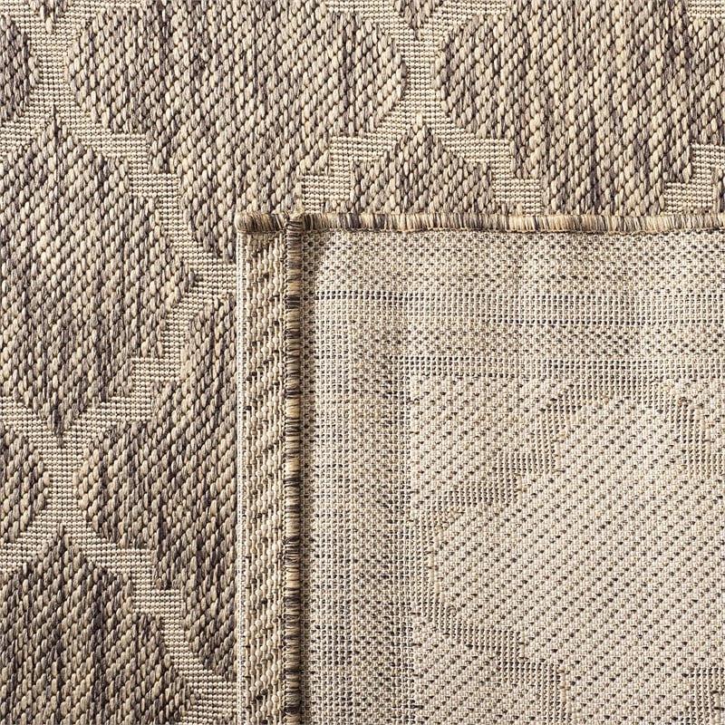 Pemberly Row Polypropylene Brown Indoor Outdoor Rug - Runner 2'3