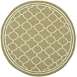 Pemberly Row Polypropylene Green Indoor Outdoor Rug - Round 4'