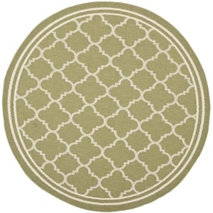 Pemberly Row Polypropylene Green Indoor Outdoor Rug - Round 7'10&quot