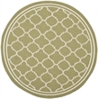 Pemberly Row Polypropylene Green Indoor Outdoor Rug - Round 7'10