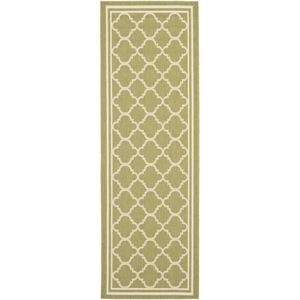 Pemberly Row Polypropylene Green Indoor Outdoor Rug - Runner 2'3&quot x 8'