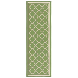 Pemberly Row Polypropylene Green Indoor Outdoor Rug - Runner 2'3&quot x 16'