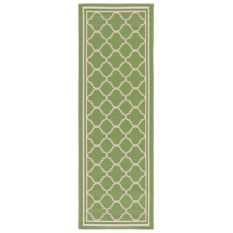 Pemberly Row Polypropylene Green Indoor Outdoor Rug - Runner 2'3