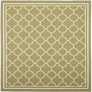 Pemberly Row Polypropylene Green Indoor Outdoor Rug - Square 4'