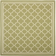 Pemberly Row Polypropylene Green Indoor Outdoor Rug - Square 4'