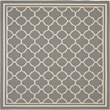 Pemberly Row Polypropylene Anthracite Indoor Outdoor Rug - Square 4'