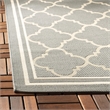Pemberly Row Polypropylene Anthracite Indoor Outdoor Rug - Square 4'