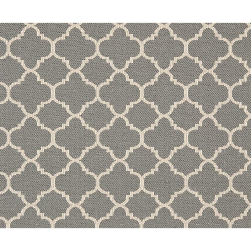 Pemberly Row Polypropylene Anthracite Indoor Outdoor Rug - Square 4'