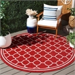 Pemberly Row Polypropylene Red Indoor Outdoor Rug - Round 7'10