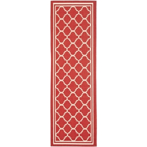 Pemberly Row Polypropylene Red Indoor Outdoor Rug - Runner 2'3&quot x 8'