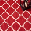 Pemberly Row Polypropylene Red Indoor Outdoor Rug - Runner 2'3