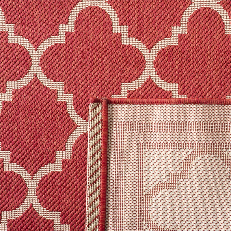 Pemberly Row Polypropylene Red Indoor Outdoor Rug - Runner 2'4