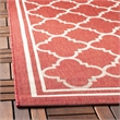 Pemberly Row Polypropylene Red Indoor Outdoor Rug - Runner 2'4