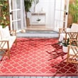 Pemberly Row Polypropylene Red Indoor Outdoor Rug - Square 7'10