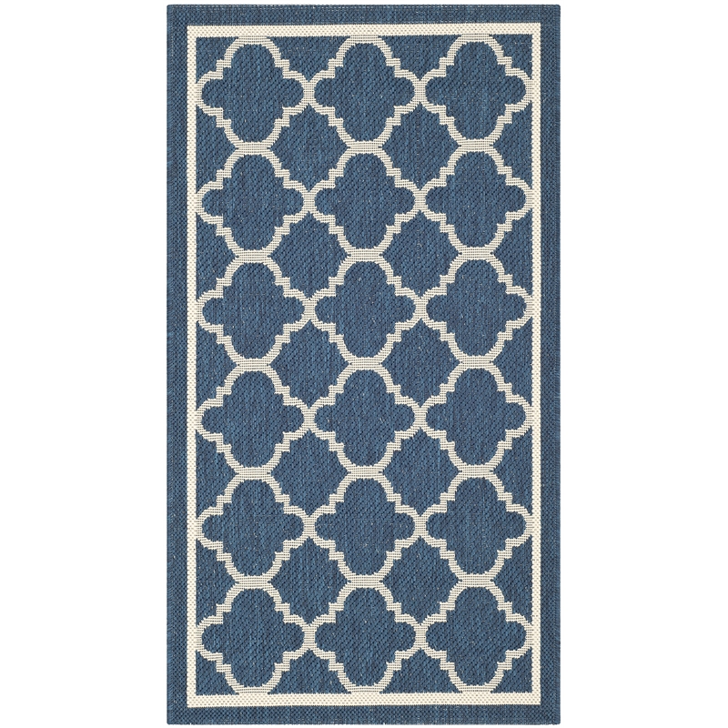 Pemberly Row Polypropylene Navy Indoor Outdoor Rug - 2' x 3'7
