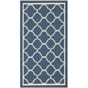 Pemberly Row Polypropylene Navy Indoor Outdoor Rug - 2' x 3'7&quot