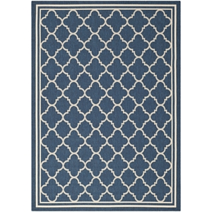 Pemberly Row Polypropylene Navy Indoor Outdoor Rug - 4' x 5'7&quot