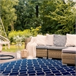 Pemberly Row Polypropylene Navy Indoor Outdoor Rug - 8' x 11'