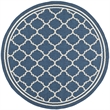Pemberly Row Polypropylene Navy Indoor Outdoor Rug - Round 5'3