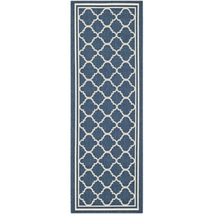 Pemberly Row Polypropylene Navy Indoor Outdoor Rug - Runner 2'3&quot x 6'7&quot