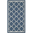 Pemberly Row Polypropylene Navy Indoor Outdoor Rug - Runner 2'7