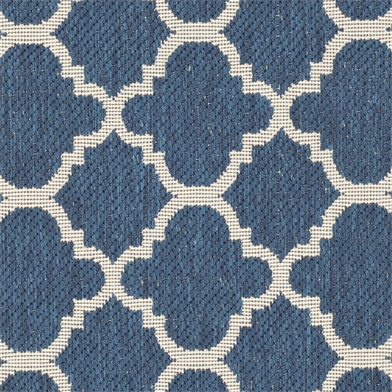 Pemberly Row Polypropylene Navy Indoor Outdoor Rug - Runner 2'7