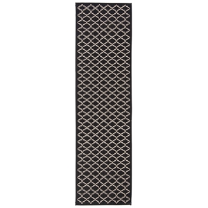 Pemberly Row Polypropylene Black Indoor Outdoor Rug - Runner 2'3&quot x 8'