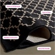 Pemberly Row Polypropylene Black Indoor Outdoor Rug - Runner 2'3