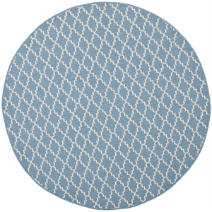 Pemberly Row Polypropylene Blue Indoor Outdoor Rug - Round 4'