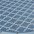 Pemberly Row Polypropylene Blue Indoor Outdoor Rug - Round 4'