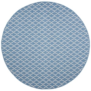 Pemberly Row Polypropylene Blue Indoor Outdoor Rug - Round 7'10&quot