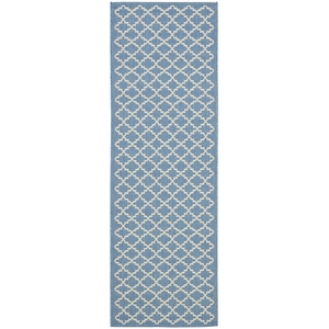 Pemberly Row Polypropylene Blue Indoor Outdoor Rug - Runner 2'3&quot x 8'